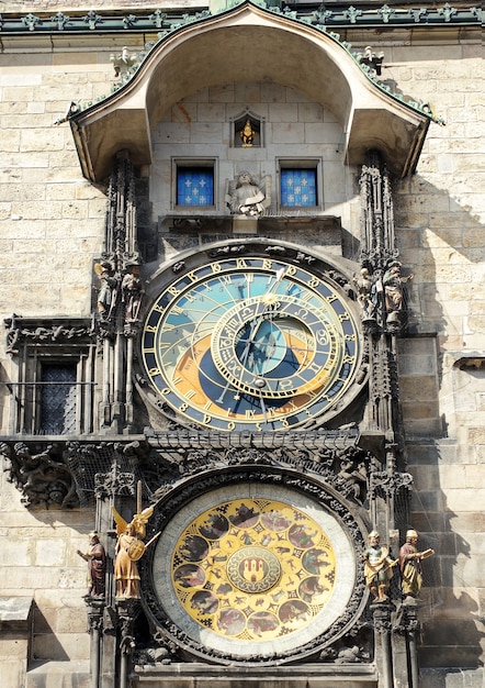 Fragmento del reloj astronomica en la plaza Staromestska, Praga, República Checa