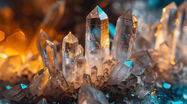 Fragmentos de cristal refletindo luz do nada Ilustração gerada por IA