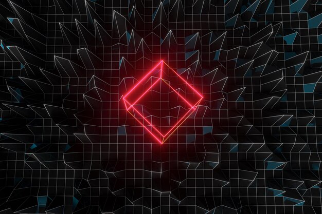 Fragmentos de fondo irregulares abstractos y representación 3d de líneas
