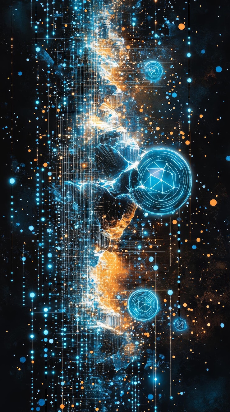 Foto fragmentos de la tokenización de activos digitales de valor