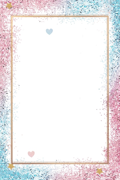 Frame brillante con gradiente png de fondo azul rosado