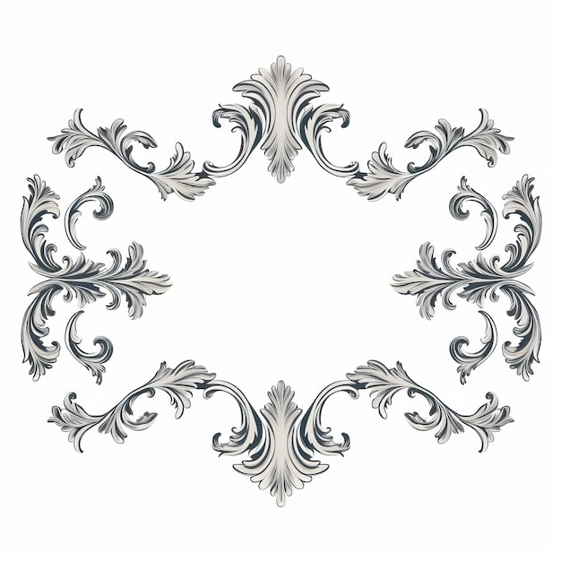 Frame de arte ornamentada de inspiração barroca com padrões vintage