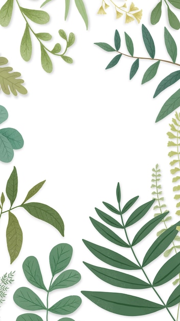 Frame de folhas verdes transparente png