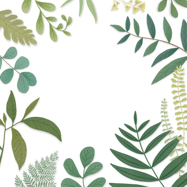 Frame de folhas verdes transparente png