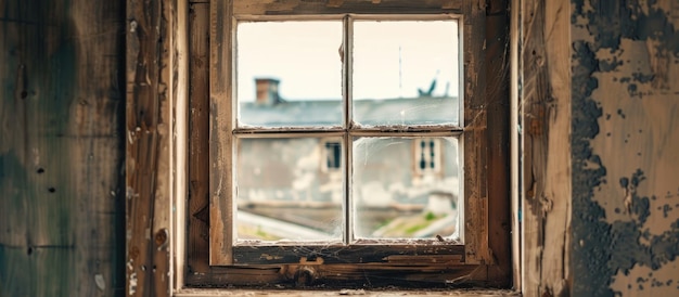 Frame de madeira de uma época anterior usado em decoração de interiores