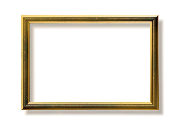 Frame de madeira isolado no branco com traçado de recorte