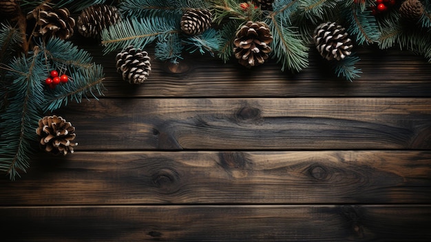 Frame de Natal de galhos de árvore AI Gerado