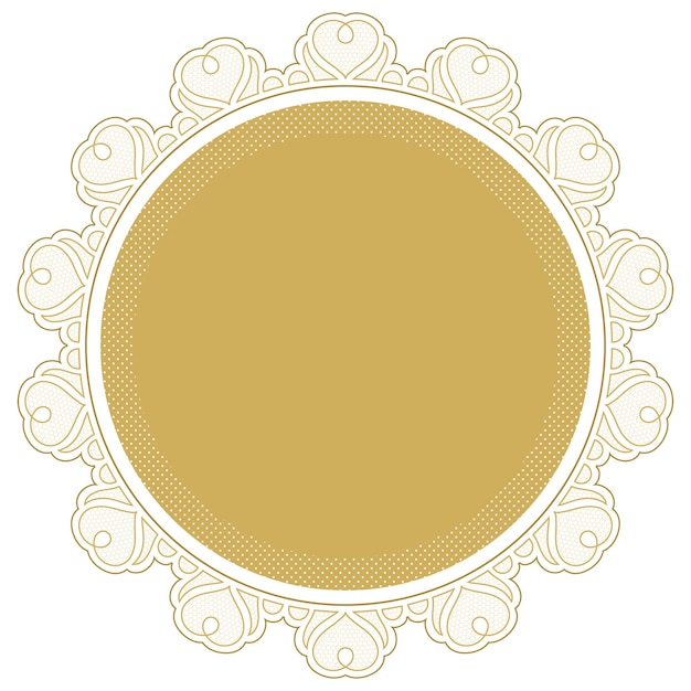 Frame de renda de coração png forma de ouro transparente