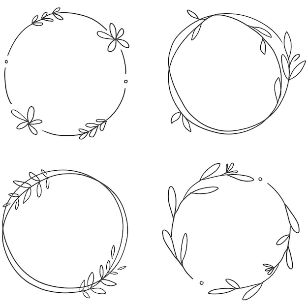 Frame floral definido png transparente