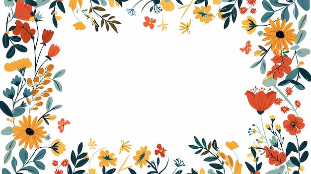 Frame floral vibrante com espaço para a sua bela mensagem