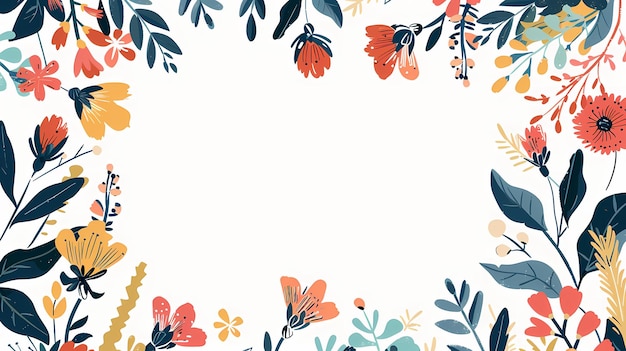 Frame floral vibrante com um espaço para a sua mensagem