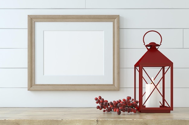 Frame Mockup Weihnachtsdekor 3D-Rendering