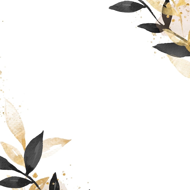 Frame png de borde negro y dorado fondo transparente