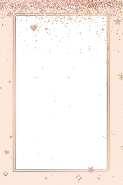 Frame png brillante de fiesta con patrón de corazón en el fondo