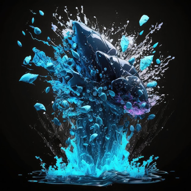 Frame Water Splash VFX-Spiel ai generiert