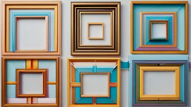 Foto frames geométricos quadrados variedade de projetos diversos para projetos criativos