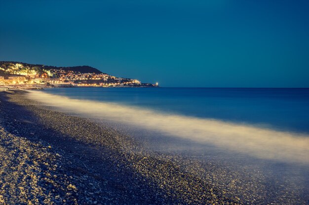 França riviera na noite Nice França