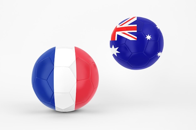 França x Austrália em fundo branco