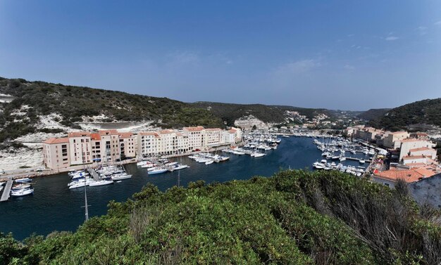 Francia Córcega Bonifacio vista de la ciudad y el puerto