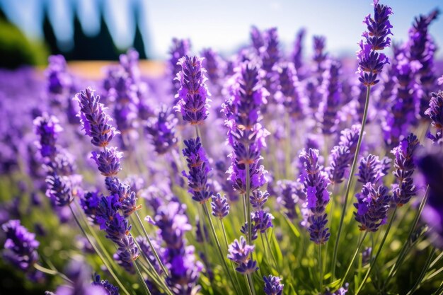 Francia sur de Italia lavanda campo de Provenza floreciendo flores violetas plantas de hierbas púrpuras aromáticas