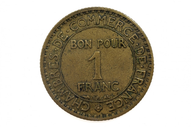 Un franco, 1921, moneda de Francia.