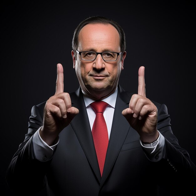 Foto francois hollande macht ein gang-schild