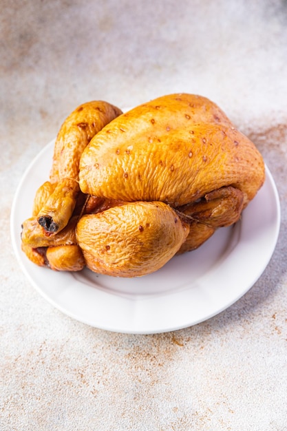 frango assado ou peru prato de feriado pássaro lanche delicioso refeição saudável comida lanche dieta na mesa