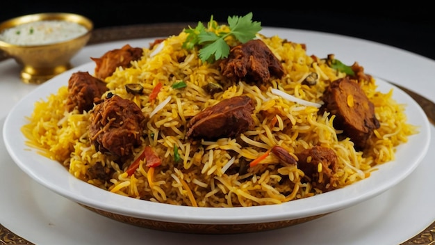 Foto frango biryani refeição de arroz indiano asiático