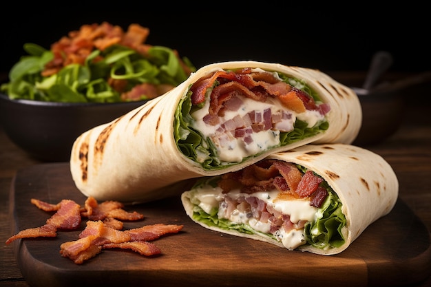 Frango crocante e Bacon Ranch Wrap