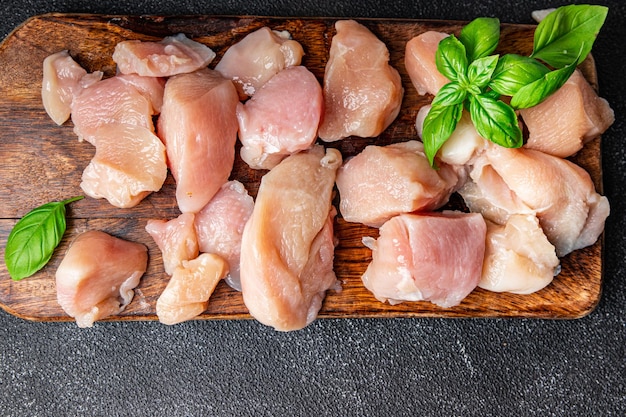 frango cru carne fatia filé aves peito de frango refeição comida na mesa espaço de cópia comida