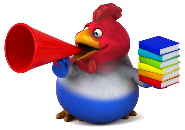 Frango divertido - ilustração 3D