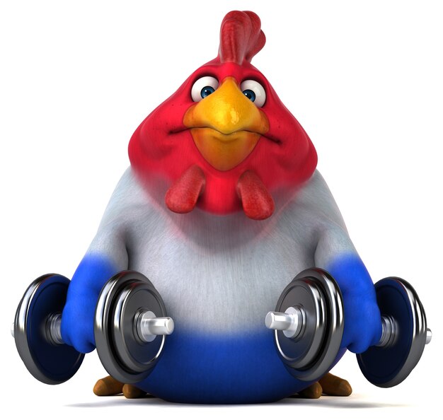 Frango divertido - ilustração 3D