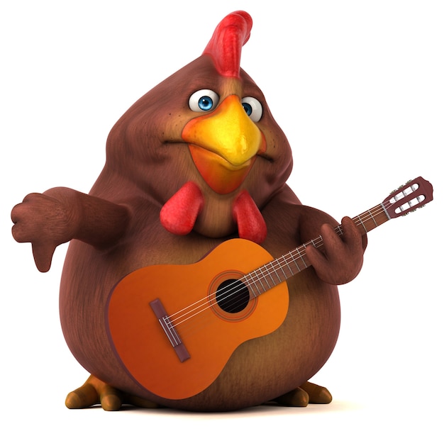 Frango divertido - ilustração 3D