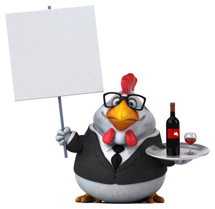 Foto frango divertido - ilustração 3d