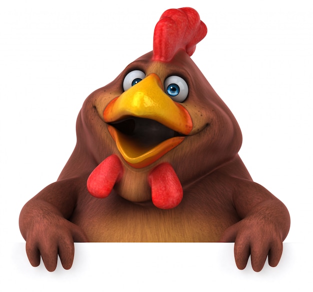 Frango divertido - ilustração 3D