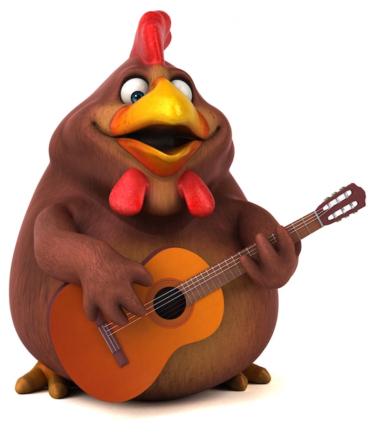 Frango divertido - ilustração 3D