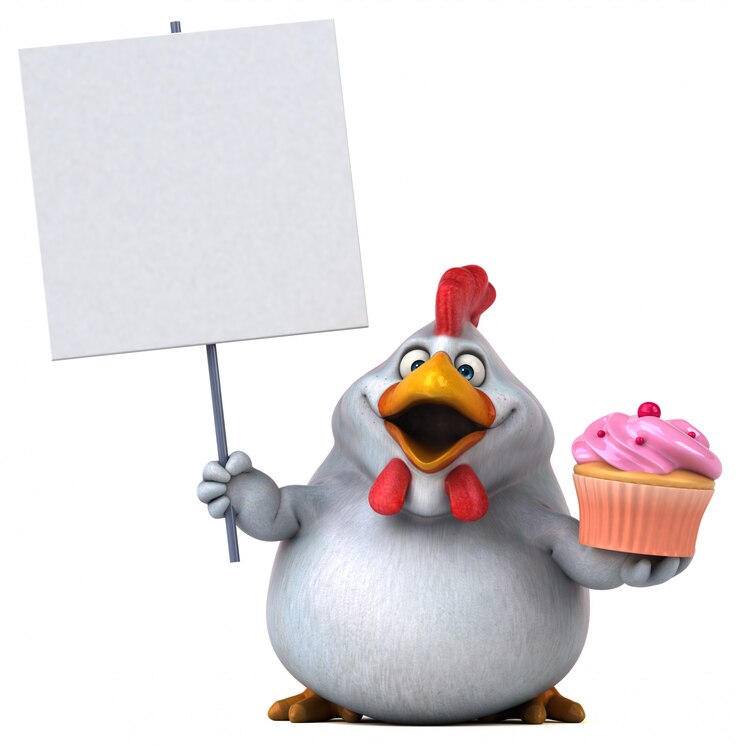 Foto frango divertido - ilustração 3d