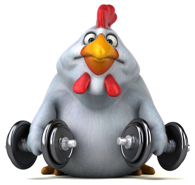 Frango divertido - ilustração 3D