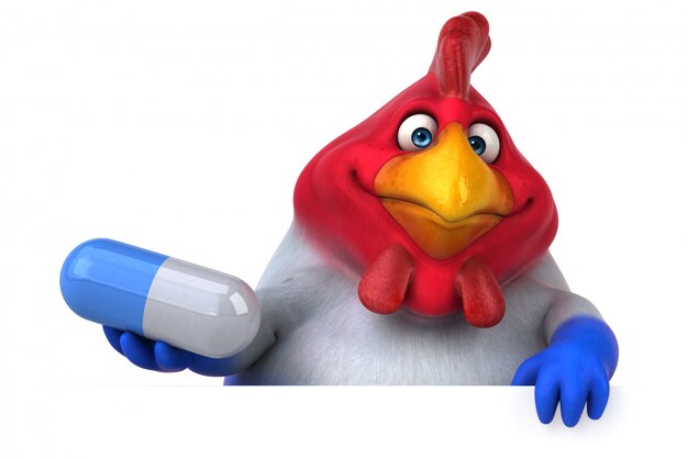 Frango divertido - ilustração 3D