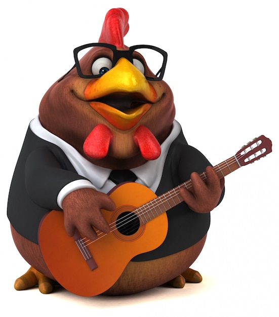 Frango divertido - ilustração 3D