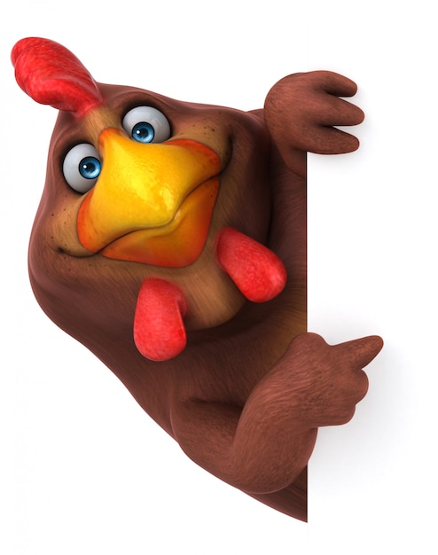 Frango divertido - ilustração 3D