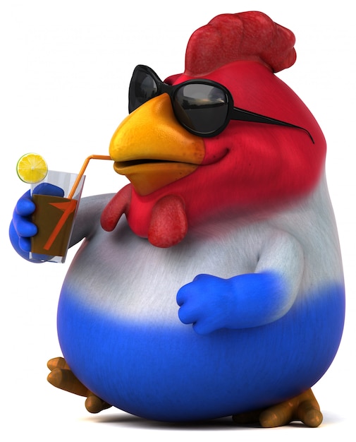 Frango divertido - ilustração 3D