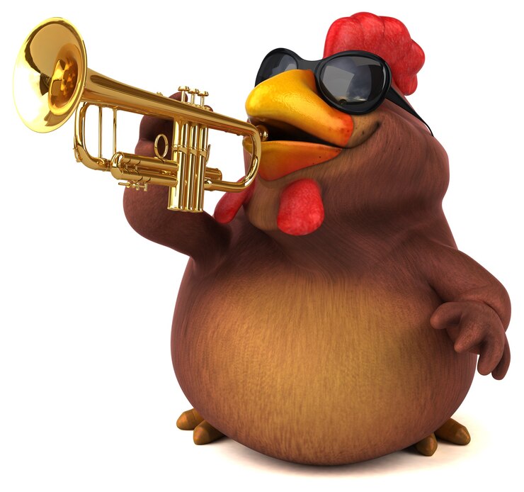 Foto frango divertido - ilustração 3d