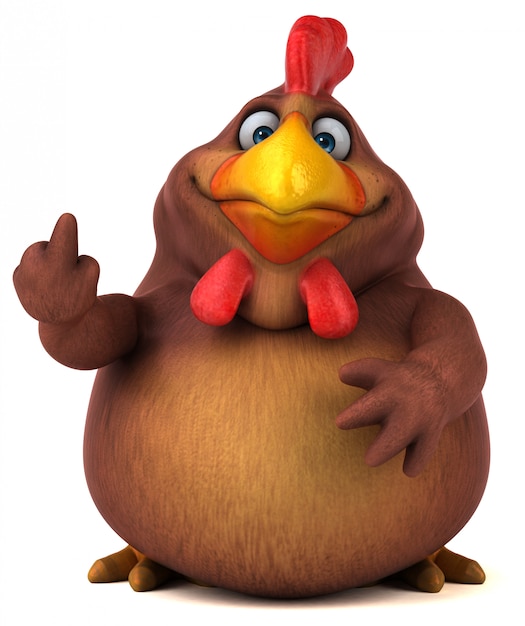 Frango divertido - ilustração 3D