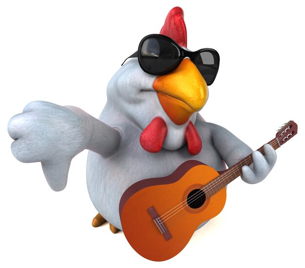 Frango divertido - ilustração 3d