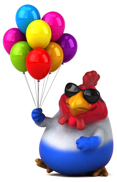 Frango divertido - ilustração 3d