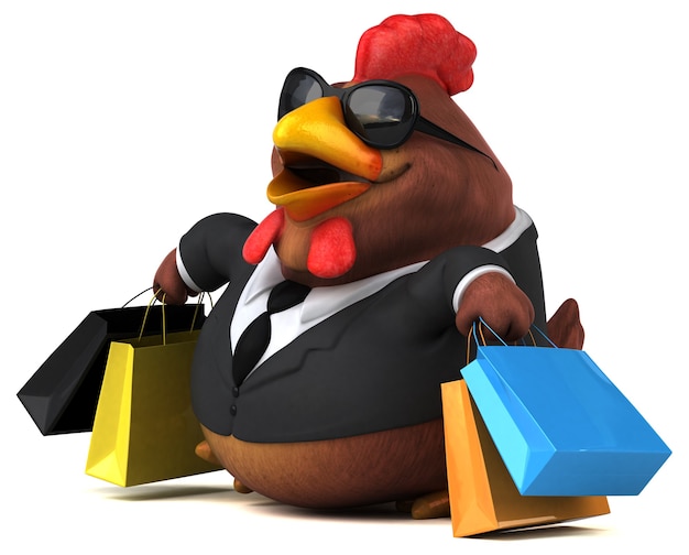 Frango divertido - ilustração 3D