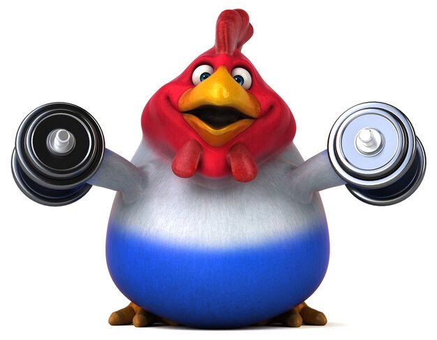 Frango divertido - ilustração 3D