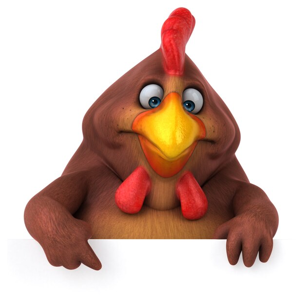 Frango divertido - ilustração 3D