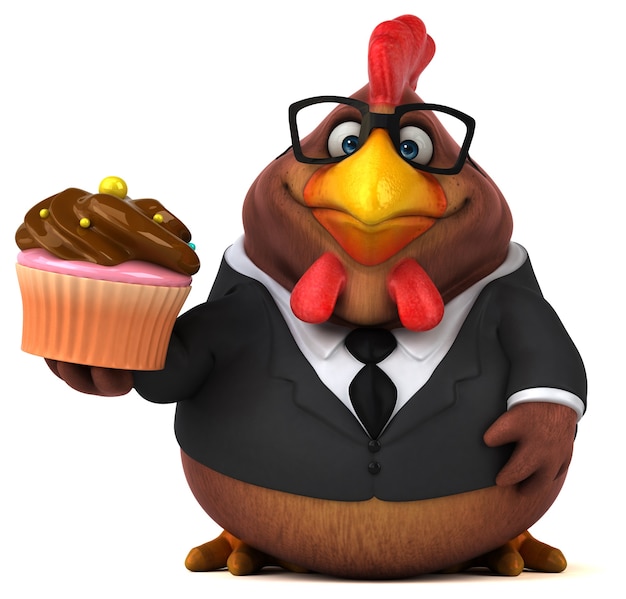 Frango divertido - personagem 3D